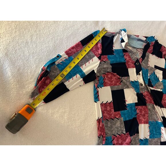 Ma-Ryś Catherine Women’s Blouse Top 46 XL Multicolor Patchwork Print Button Fron - Picture 5 of 10